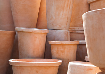 Image showing Clay flower pots