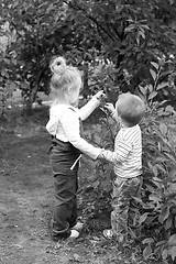 Image showing Two little lovely kids