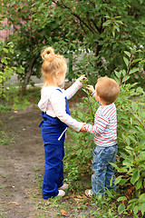 Image showing Two little lovely kids