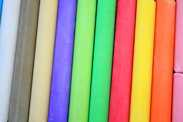 Image showing Coloured chalks