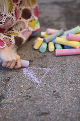 Image showing Drawing with chalk