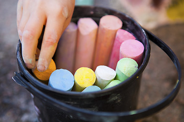 Image showing Bucket of crayons