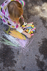 Image showing Drawing with chalk