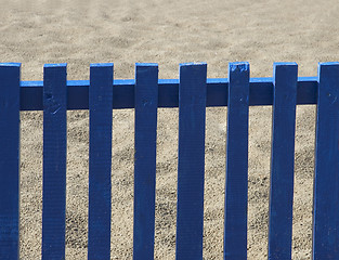 Image showing the blue fence