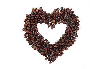 Image showing heart from coffee beans 