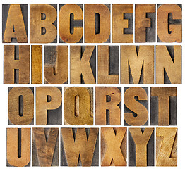 Image showing antique alphabet set in wood type