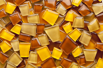 Image showing amber glass mosaic tiles