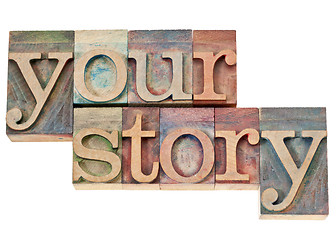 Image showing your story text in wood type