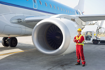 Image showing Jet engine mechanic