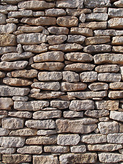 Image showing Dry stone wall, Corsica, France