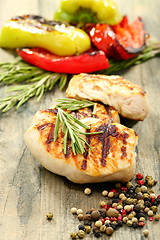 Image showing Fillet of turkey with rosemary and pepper.