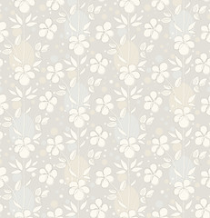 Image showing Vector seamless background with decorative flowers