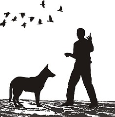 Image showing Dog Training in the field