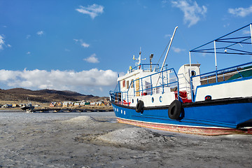 Image showing boat in frozen baikal