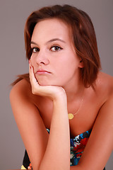 Image showing Beautiful girl bored