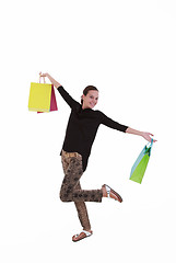 Image showing Young beautiful woman with shopping bags