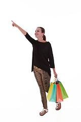 Image showing Young beautiful woman with shopping bags