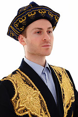 Image showing Young handsome man in typical Kazak dress