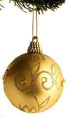 Image showing Golden Xmas ball