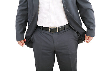 Image showing Businessman with empty pockets 