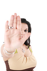 Image showing teenage girl with no gesture - white background 