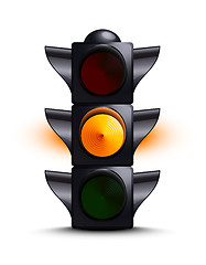 Image showing Traffic light on yellow