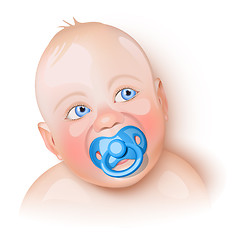 Image showing Cute baby with pacifier