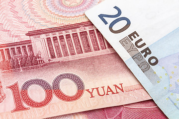 Image showing Chinese Yuan and EURO 