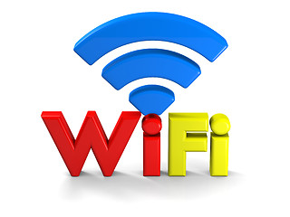 Image showing Colorful WiFi symbol