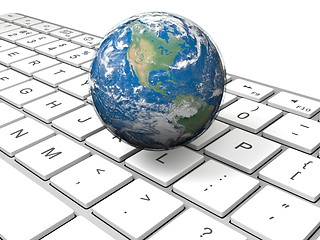 Image showing Earth on keyboard