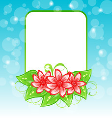 Image showing Romantic card with flowers and place for text