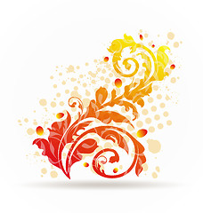 Image showing Autumnal ornamental colorful design elements