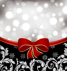 Image showing Christmas floral background, ornamental design elements