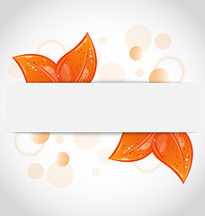 Image showing Autumnal seasonal nature background with orange leaves