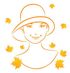 Image showing Abstract face autumn girl portrait