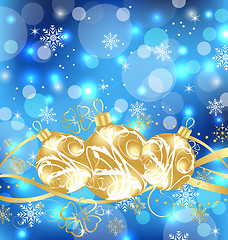 Image showing Christmas holiday background with golden balls