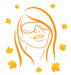 Image showing Abstract face autumn girl portrait