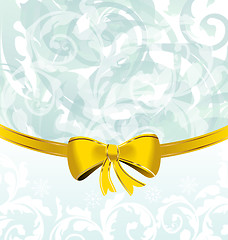 Image showing Christmas floral packing or background with bow