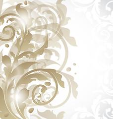 Image showing Christmas card or invitation with abstract floral elements