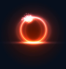 Image showing Glowing frame with light effects, hi-tech background