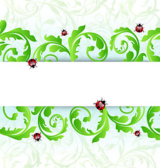 Image showing Eco friendly background with ladybugs