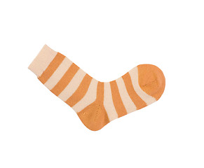 Image showing orange striped socks isolated on white background