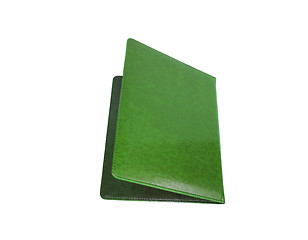 Image showing Leather green folder isolated on white