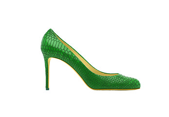 Image showing Green Female shoes on white background