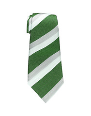 Image showing Green and white tie isolated on white