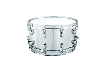 Image showing Silver drum isolated on white