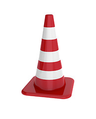 Image showing Red traffic cone isolated on white background