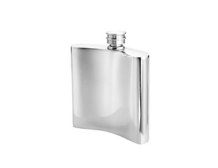 Image showing Metal flask isolated on white