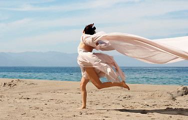 Image showing Woman on the beach