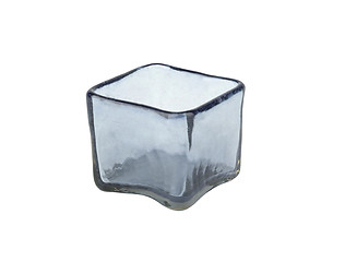 Image showing blue ice cube isolated on a white